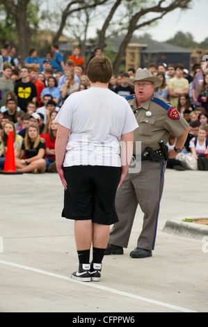 High school students participate in Shattered Dreams Program designed to educate the danger associated with drinking and driving Stock Photo