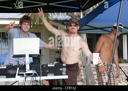 Rock the dock summer lake party Stock Photo