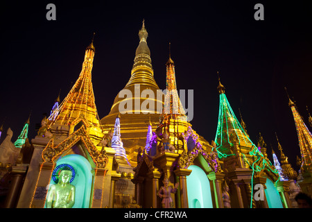 February 2012 devotees celebrated the annual Shwedagon Pagoda Festival for the first time since 1988. Stock Photo
