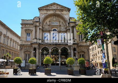 Opera Theatre facade, Avignon, Provence, France, Europe Stock Photo