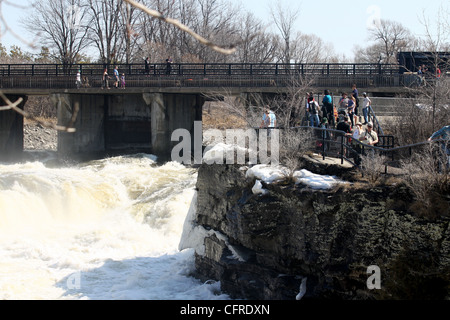 Hogsback Falls and bridge  in Ottawa, Canada Stock Photo