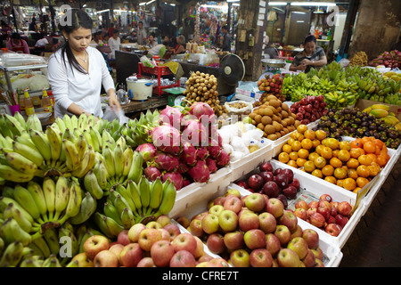 Market trader in Ha Tien, Vietnam Stock Photo