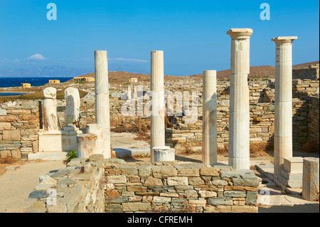 House of Cleopatra, Quarter of the Theatre, Delos, UNESCO World Heritage Site, Cyclades Islands, Greek Islands, Greece, Europe Stock Photo