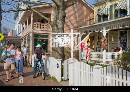 Talbot Street, shopping district of St. Michaels, Maryland, Talbot County, Eastern Shore Stock Photo