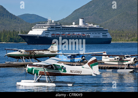 Cruise ship arriving to Ketchikan. Alaska. USA Stock Photo