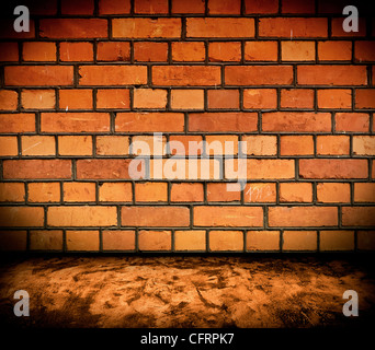 vintage interior with brick wall. rural house room Stock Photo