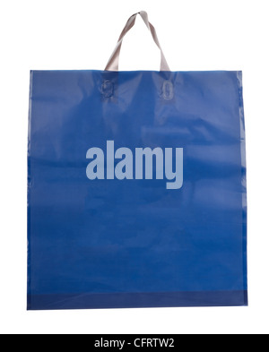 Blue plastic bag isolated on a white background Stock Photo