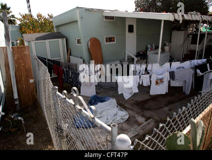 December 8, 2006 San Diego, CA  At Chula Vista's Bayside Trailer Park, numerous older trailers are used for housing, some in very poor shape.  John Gastaldo/The San Diego Union-Tribune/Zuma Press Stock Photo