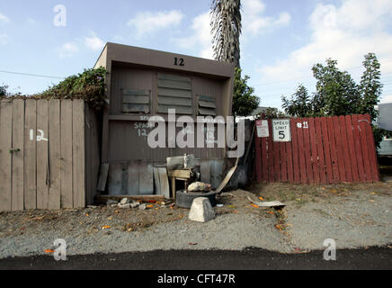 December 8, 2006 San Diego, CA  At Chula Vista's Bayside Trailer Park, numerous older trailers are used for housing, some in very poor shape.  John Gastaldo/The San Diego Union-Tribune/Zuma Press Stock Photo