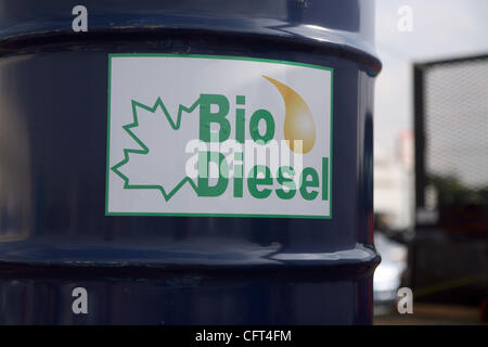 Dec 09, 2006; Santa Monica, CA, USA; A canister of Biodiesel on display at the Alternative Car and Transportation Expo. Mandatory Credit: Photo by Marianna Day Massey/ZUMA Press. (©) Copyright 2006 by Marianna Day Massey Stock Photo