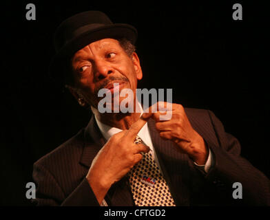 Jan 12, 2007; New York, NY, USA; Jazz saxophonist ORNETTE COLEMAN at the panel for the 34th Annual IAJE (International Association For Jazz Education) held at Sheraton Hotel. Mandatory Credit: Photo by Nancy Kaszerman/ZUMA Press. (©) Copyright 2007 by Nancy Kaszerman Stock Photo