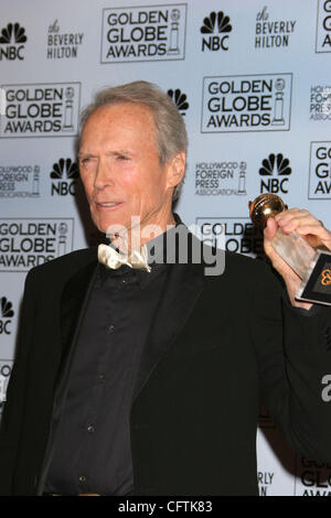 Jan 15, 2007; Beverly Hills, CA, USA; Golden Globes 2007: CLINT EASTWOOD with the award for Best foreign language film in the press room at the 64th Annual Golden Globe Awards, held at the Beverly Hilton Hotel. Mandatory Credit: Photo by Paul Fenton/ZUMA Press. (©) Copyright 2007 by Fenton Photos/KP Stock Photo