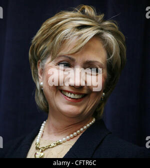 Jan 21, 2007; New York, NY, USA; New York Senator HILLARY CLINTON ...