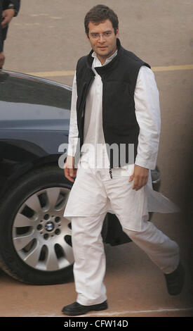 Son of India's ruling Congress Party President Sonia Gandhi and Member of Parliament Rahul Gandhi arrives for the Beating the Retreat Ceremony at Vijay Chowk in New Delhi 29 January 2007 Photographer: Pankaj Nangia Stock Photo