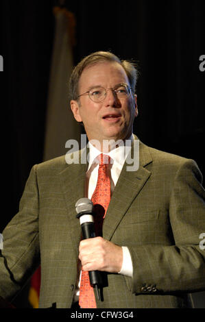 Feb 02, 2007; San Jose, USA; Chief Executive Officer ERIC SCHMIDT addresses a gathering of Silicon Valley business and civic leaders at the San Jose McEnery Convention Center. Mandatory Credit: Photo by Jerome Brunet/ZUMA Press. (©) Copyright 2007 by Jerome Brunet Stock Photo