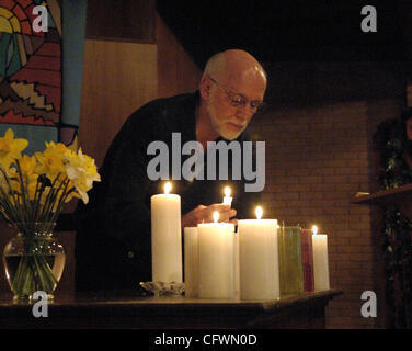 Mennonite church service in East Atlanta to pray for those killed and injured in fatal Mennonite school bus crash ©2007 Robin Nelson Stock Photo