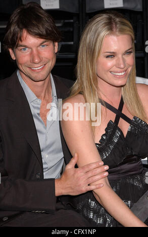 Mar 18, 2007; Los Angeles,  USA;  Actor JERRY O'CONNELL  and Actress REBECCA ROMIJN  at the Mercedes Benz 2007 Fall/Winter Los Angeles Fashion Week held at Smashbox Studios, Culver City.                               Mandatory Credit: Photo by Paul Fenton/ZUMA Press. (©) Copyright 2007 by  Paul Fent Stock Photo