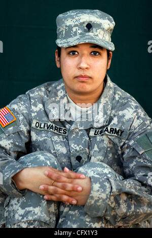 Mar 19, 2007 - Balad, IRAQ - 4 Years of War: Troops Interviewed. PICTURED: Mar 14, 2007 - 'Be against the war all you want but support the soldiers as best you can,' says Spc. DAWN OLIVARES of San Antonio when asked to think about home and Iraq. (Credit Image: © Nicole Fruge/San Antonio Express-News Stock Photo