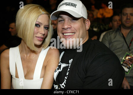 04-05-2007 @ The Palms Casino Resort in Las Vegas, Nevada. Adult Film star JENNA JAMESON & her UFC fighter BoyFriend TITO ORTIZ attends the UFC Fight night Live which was televised on Spike Televison. Stock Photo