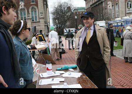 Students and area residents at  Columbia University rally to the Columbia president home on Morningside and 116th. St. to protest the future and the implications of the proposed Columbia expansion. Photo Credit: Mariela Lombard/ZUMA Press. Stock Photo