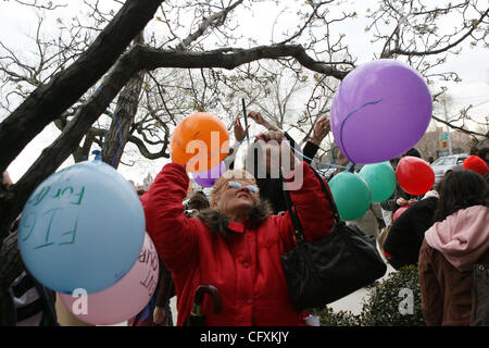 Students and area residents at  Columbia University rally to the Columbia president home on Morningside and 116th. St. to protest the future and the implications of the proposed Columbia expansion. Photo Credit: Mariela Lombard/ZUMA Press. Stock Photo