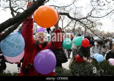 Students and area residents at  Columbia University rally to the Columbia president home on Morningside and 116th. St. to protest the future and the implications of the proposed Columbia expansion. Photo Credit: Mariela Lombard/ZUMA Press. Stock Photo