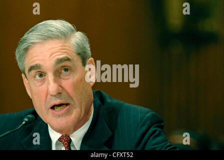 Apr 26, 2007 - Washington, DC, USA - FBI Director ROBERT MUELLER appears before the Senate Appropriations Committee to answer questions regarding his agency's $6 billion budget request. Mueller faced tough questions from Senators of both parties regarding the misuse of national security letters and  Stock Photo