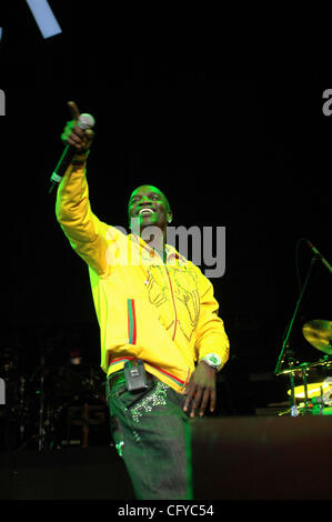 R & B singer, Akon, performing at the Walnut Creek Amphitheater in Raleigh, NC on May 14, 2007 copyright Tina Fultz Stock Photo