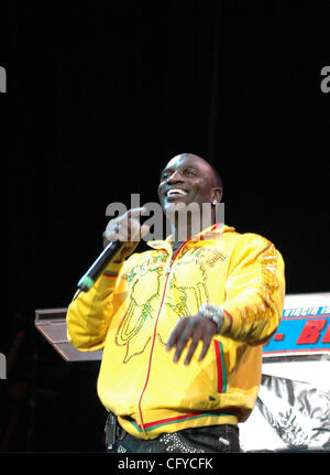 R & B singer, Akon, performing at the Walnut Creek Amphitheater in Raleigh, NC on May 14, 2007 copyright Tina Fultz Stock Photo