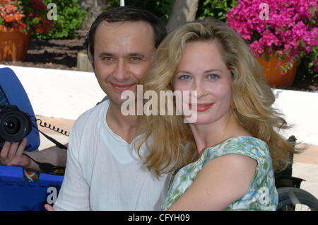 Maria Bonnevie and director Andrei Zviaguintsev at the 2007 Cannes festival. Stock Photo