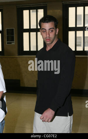 Stephen Basciano arrives to the court for the sentencing. Mob Vinny 'Gorgeous' Basciano's son Stephen Basciano had been sentenced 2 1/2 years in jail for punching a neighbor in the face today Bronx Supreme court. Vinny 'Gorgeous' Basciano is currently on trial in Brooklyn Federal court. Photo credit Stock Photo