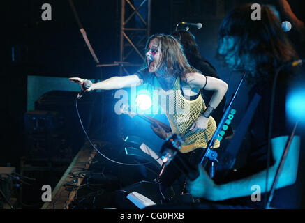 Actress / singer Juliette Lewis of Juliette And The Licks performs along the Black Sea in Istanbul Turkey July 1 2007. Stock Photo