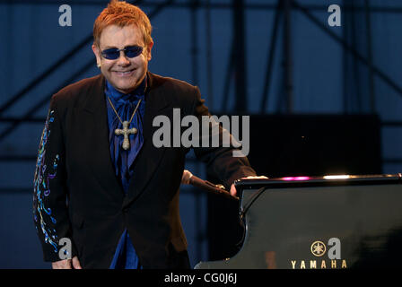 Elton John, performing in Viajazz. Jazz Festival of Villalba in Madrid Stock Photo
