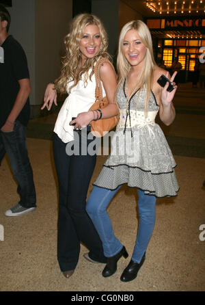 Jul 10, 2007 - New York, NY, USA - ALY and AJ (ALYSON RENAE 'ALY' MICHALKA and AMANDA JOY 'AJ' MICHALKA) respectively leave MTV studios in Times Square after their appearance on 'TRL'. (Credit Image: © Dan Herrick/KPA-ZUMA/ZUMA Press) Stock Photo