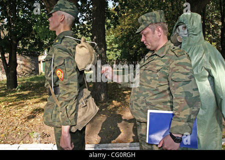 Military academy in Moscow (so called Kremlin academy).The officer-instructor is controlling cadet`s actions during the exercise. Stock Photo