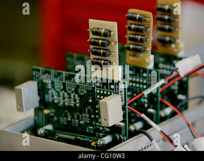 July 18, 2007, San Diego, California, USA.. Scripps Institute of Oceanography scientists launched a worldwide ocean monitoring system project several years ago. They are about to launch their 3,000th SOLO device.  The circuit boards are enclosed in the 'Top Caps'. RUSS DAVIS is the genius behind the Stock Photo