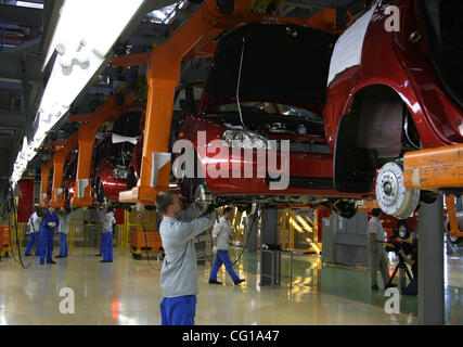 Avtovaz plant - russian car maker.Assembling area for Kalina cars. Stock Photo