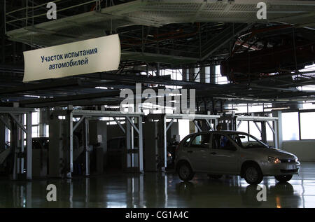 Avtovaz plant - russian car maker. Testing area for Kalina cars. Stock Photo