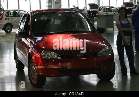 Avtovaz plant - russian car maker.Assembling area of Kalina cars. Stock Photo