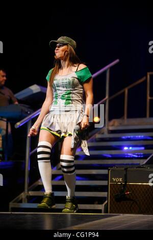 American Idol season 6 top 10 finishing contestant Haley Scarnato performing at Nassau Coliseum during The American Idols 2007 Tour on August 25, 2007. Stock Photo