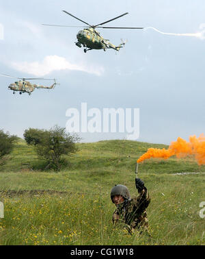 Russian army combat mountain conditions training in Krasnodar region of Russia which is very close to the Northen Caucasus (Chechnya, Georgia,Osetia,Abkhazia). Stock Photo
