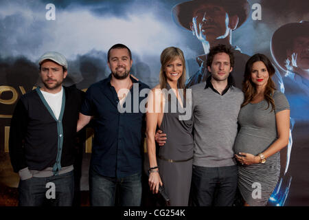 July 24, 2011 - San Diego, California, U.S. - ROB MCELHENNEY, CHARLIE DAY, KAITLIN OLSON, GLEN HOWERTON and JILL LATIANO arrives at the 'Cowboys and Aliens' World Premiere red carpet during the Comic Con International 2011. (Credit Image: &#169; Mark Samala/ZUMAPRESS.com) Stock Photo