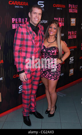 Aug. 27, 2011 - Los Angeles, California, U.S. - Perez Hilton, Deena Nicole.CARRERA Presents Perez HiltonÃƒâ€¢s Ãƒâ€™One Night in Los AngelesÃƒâ€œ  held at  The Wiltern Theatre,  Los Angeles, CA. August 27 - 2011.(Credit Image: Â© TLeopold/Globe Photos/ZUMAPRESS.com) Stock Photo