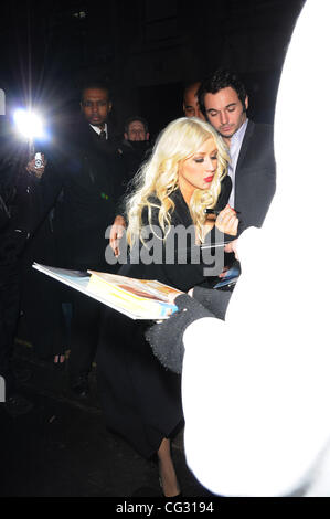 Christina Aguilera,  'Burlesque' UK film premiere After Party held at Floridita. London, England - 13.12.10 Stock Photo