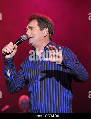 Huey Lewis and the News perform at the Seminole Hard Rock Hotel and Casinos' Hard Rock Live on December 15, 2010 in Hollywood, Florida . Stock Photo