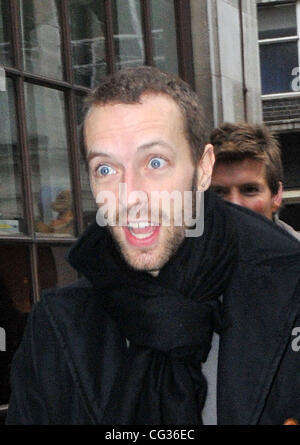 Will Champion of Coldplay arrives at the BBC Radio 1 studios London,  England - 17.12.10 Stock Photo - Alamy