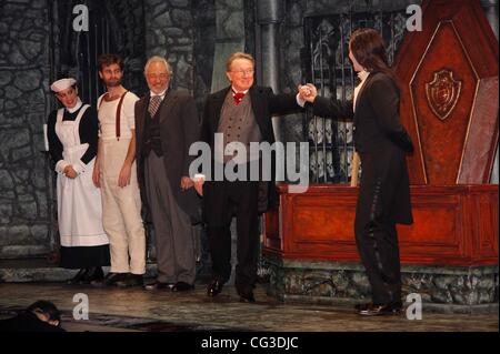 Katharine Luckinbill, John Buffalo Mailer, Timothy Jerome, George Hearn and Michel Altieri Opening night of the Off-Broadway production of 'Dracula' at the Little Shubert Theatre - Curtain Call. New York City, USA - 05.01.11 Stock Photo