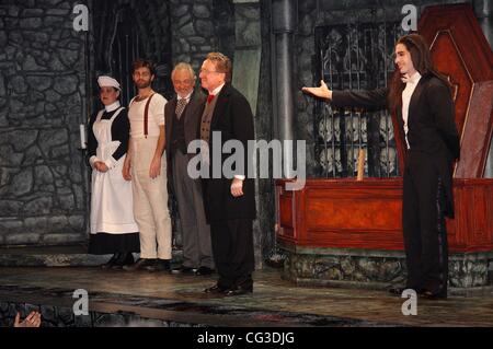 Katharine Luckinbill, John Buffalo Mailer, Timothy Jerome, George Hearn and Michel Altieri Opening night of the Off-Broadway production of 'Dracula' at the Little Shubert Theatre - Curtain Call. New York City, USA - 05.01.11 Stock Photo