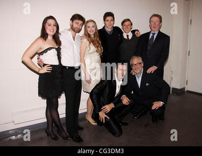 Katharine Luckinbill, John Buffalo Mailer, Emily Bridges, Jake Silbermann, Rob O'Hare, George Hearn, Michel Altieri and Timothy Jerome Opening night of the Off-Broadway production of 'Dracula' at the Little Shubert Theatre - Backstage New York City, USA - Stock Photo