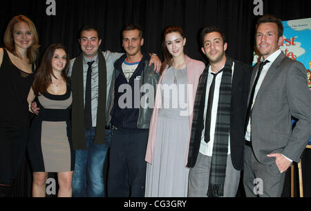 Erica Leerhsen, Producer Sarah Annah Bigle, director Sam Wasserman, Steve Talley, Madeline Zima and Adam Rose 'First Date' premiere screening held at The American Film Institute (AFI) Screening Room Los Angeles, California - 08.01.11 Stock Photo